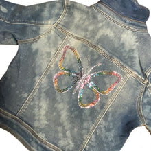 Load image into Gallery viewer, After Dark Bleached Out Youth Denim Jacket - Hearts and Butterfly
