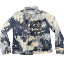 Load image into Gallery viewer, After Dark Bleached Out Denim Jacket Stars and Butterfly