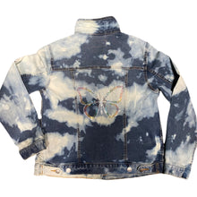 Load image into Gallery viewer, After Dark Bleached Out Denim Jacket Stars and Butterfly