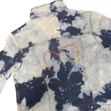 Load image into Gallery viewer, After Dark Bleached Out Denim Jacket - Stars and Heart