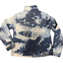 Load image into Gallery viewer, After Dark Bleached Out Denim Jacket Stars and Butterfly
