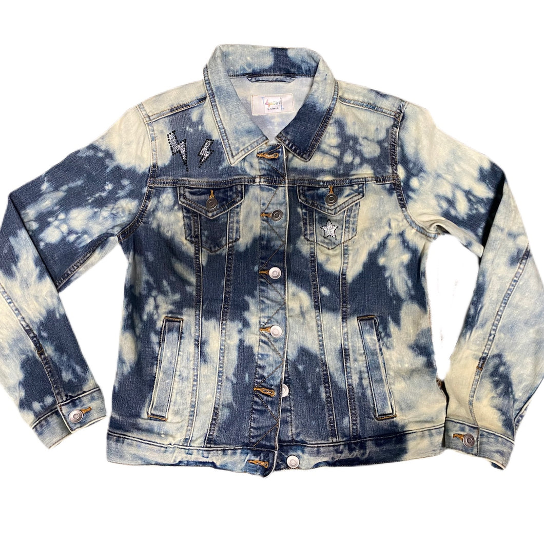 After Dark Bleached Out Denim Jacket - Bolts and Rainbow