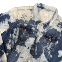 Load image into Gallery viewer, After Dark Bleached Out Denim Jacket - Stars and Heart
